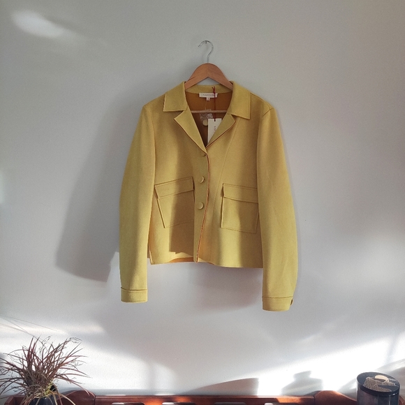 Solitaire Jackets & Blazers - NWT Solitaire Mustard Yellow Suede Blazer